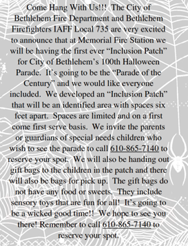 Article Halloween Parade Viewing Area for Special Needs Children